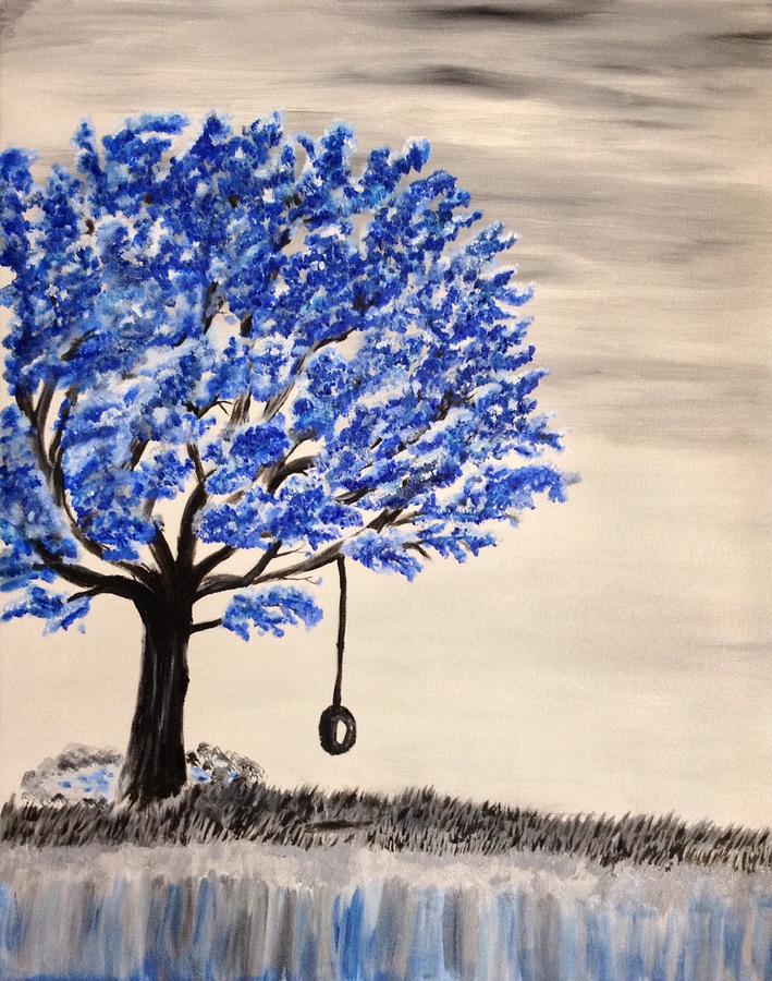 709x900 Tire Swing Painting By Mandy Harpt - Tire Swing Painting