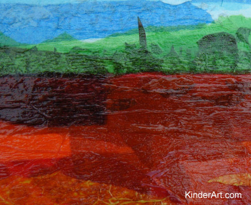 500x409 Tissue Paper Landscape Lesson Plan Painting For Kids - Tissue Painting