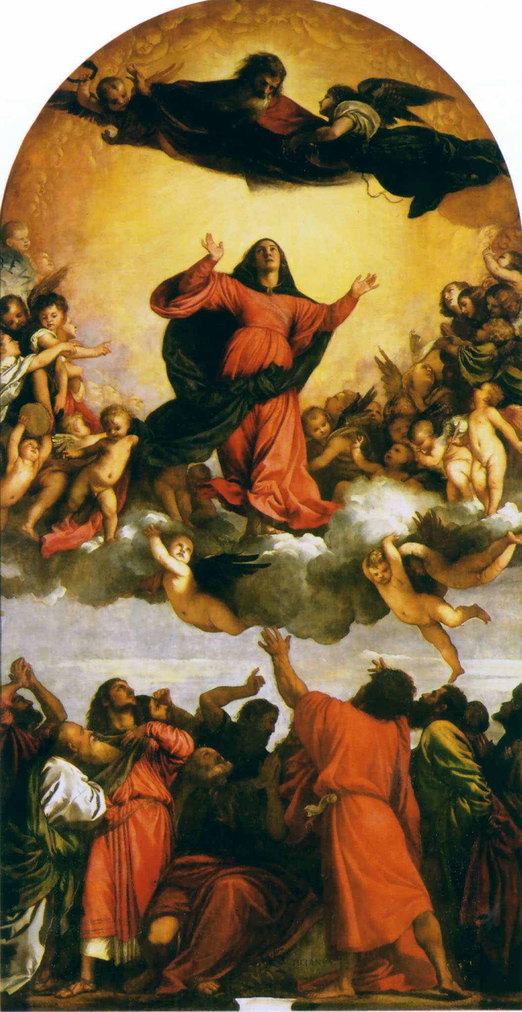 1055x2043 Titan Painting Fresh Assumption Of The Virgin 1516 1518 Ticiano - Titan Painting