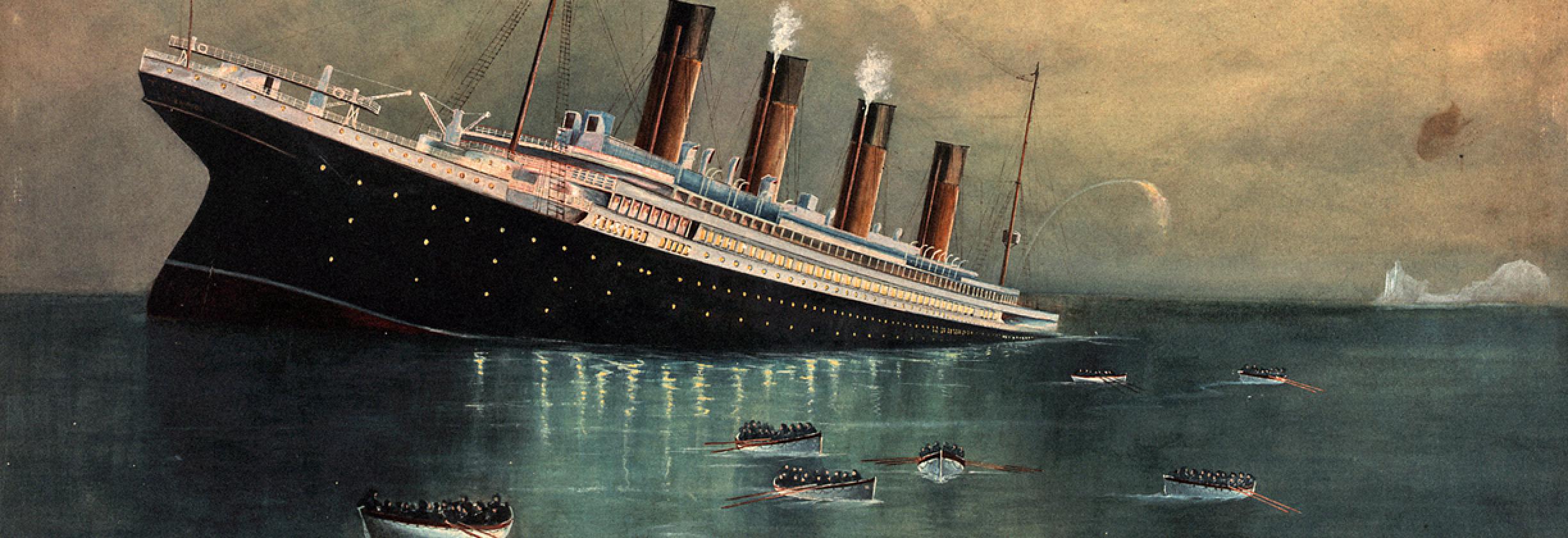 2448x840 Remembering The Titanic Royal Museums Greenwich Blog - Titanic Sinking Painting
