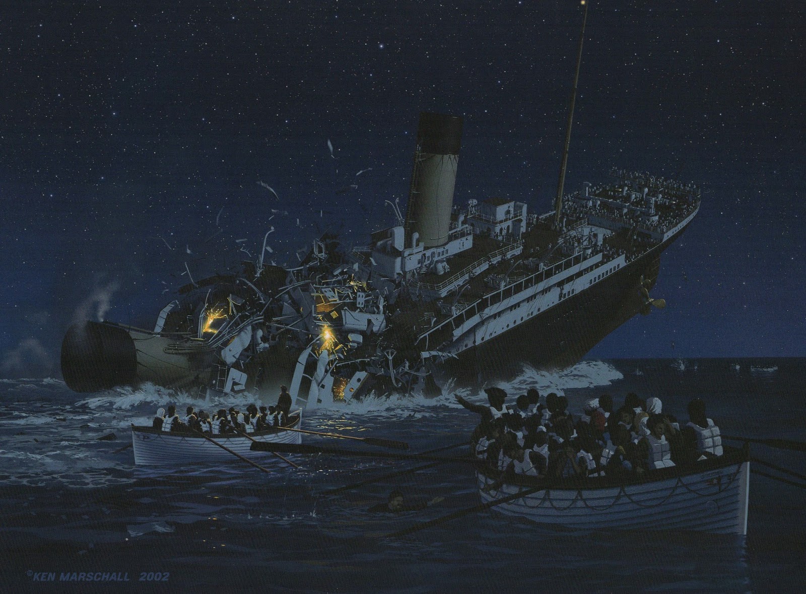 Titanic Sinking Painting At PaintingValley Explore Collection Of 