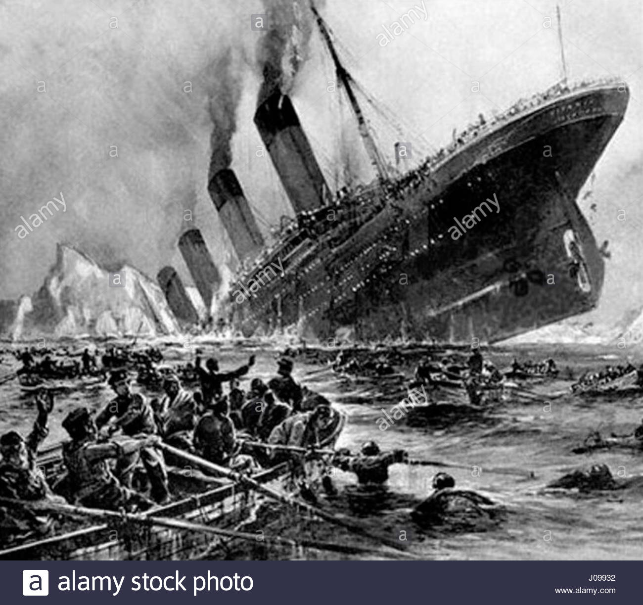 1300x1223 Titanic Sinking, Painting By Willy Stock Photo 137887654 - Titanic Sinking Painting