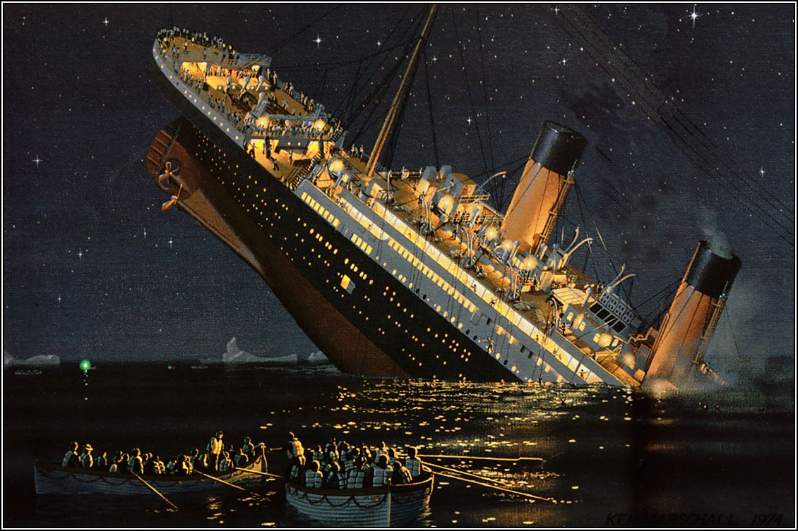 Titanic Sinking Painting at PaintingValley.com | Explore collection of ...