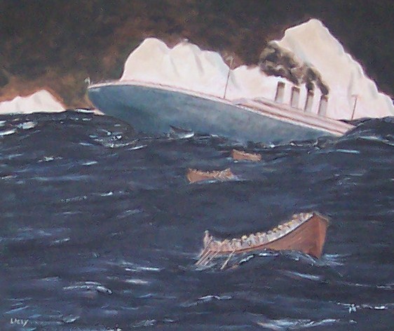 562x472 Laurie Lacey, A Nova Scotia Artist And Oil Painter - Titanic Sinking Painting