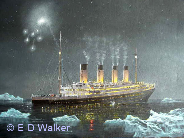 600x450 Marine Artist, Titanic Ship Paintings - Titanic Sinking Painting