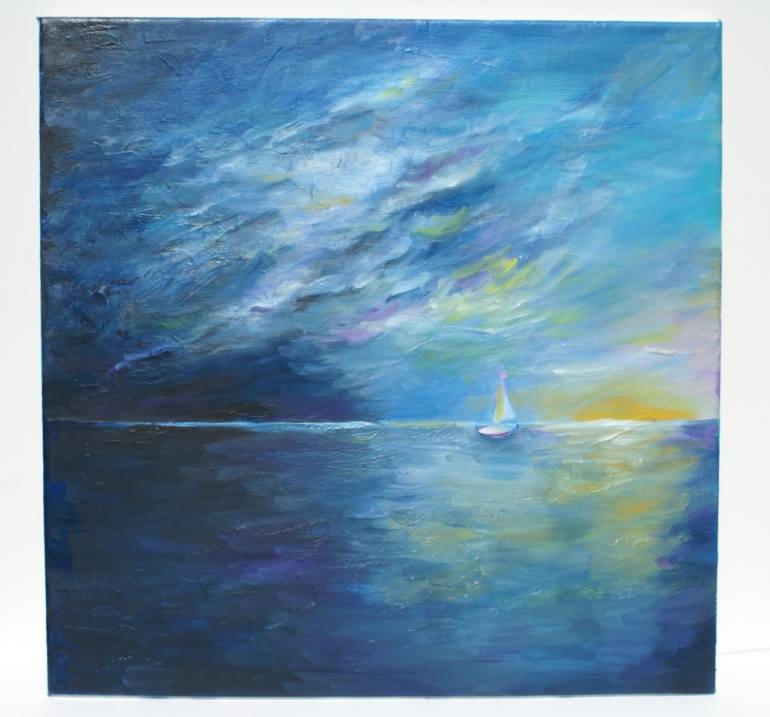 770x717 Saatchi Art Quiet Morning On The Sea Painting By Olga Bothova - Tko Painting