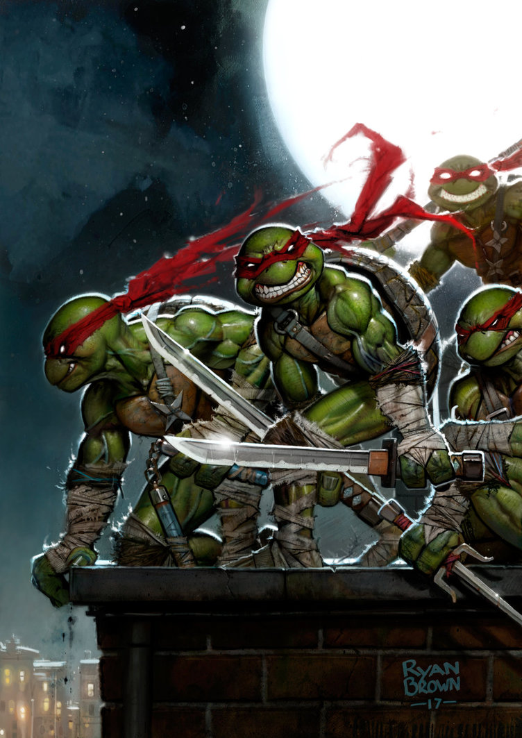 752x1063 Ninja Turtle Painting By Ryanbrown Colour - Tmnt Painting