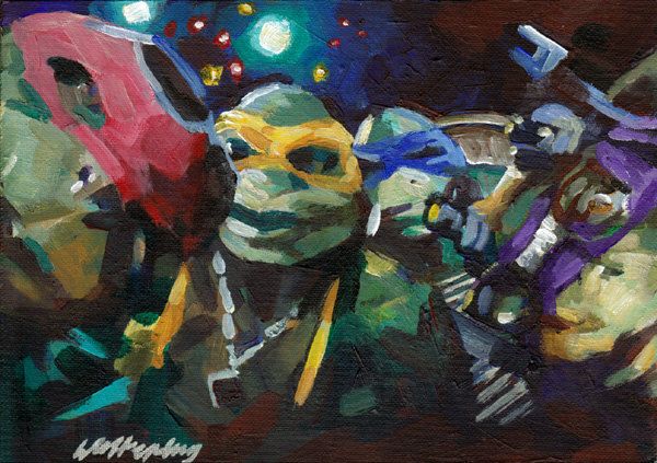 600x423 Teenage Mutant Ninja Turtles Tmnt Small Painting On Board Movie - Tmnt Painting
