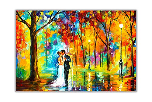 500x334 At54378d Romantic Rainy Wedding By Leonid Afremov Abstract Oil - Tmt Painting