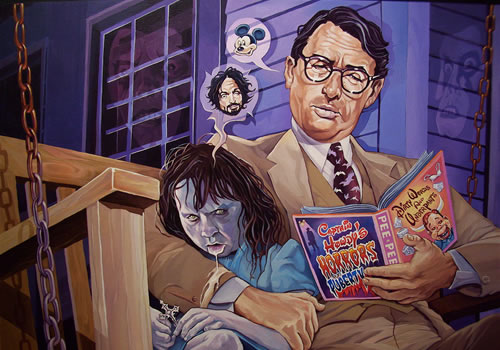 500x350 To Kill A Mockingbird Exorcist Mash Up Painting By Dave - To Kill A Mockingbird Painting