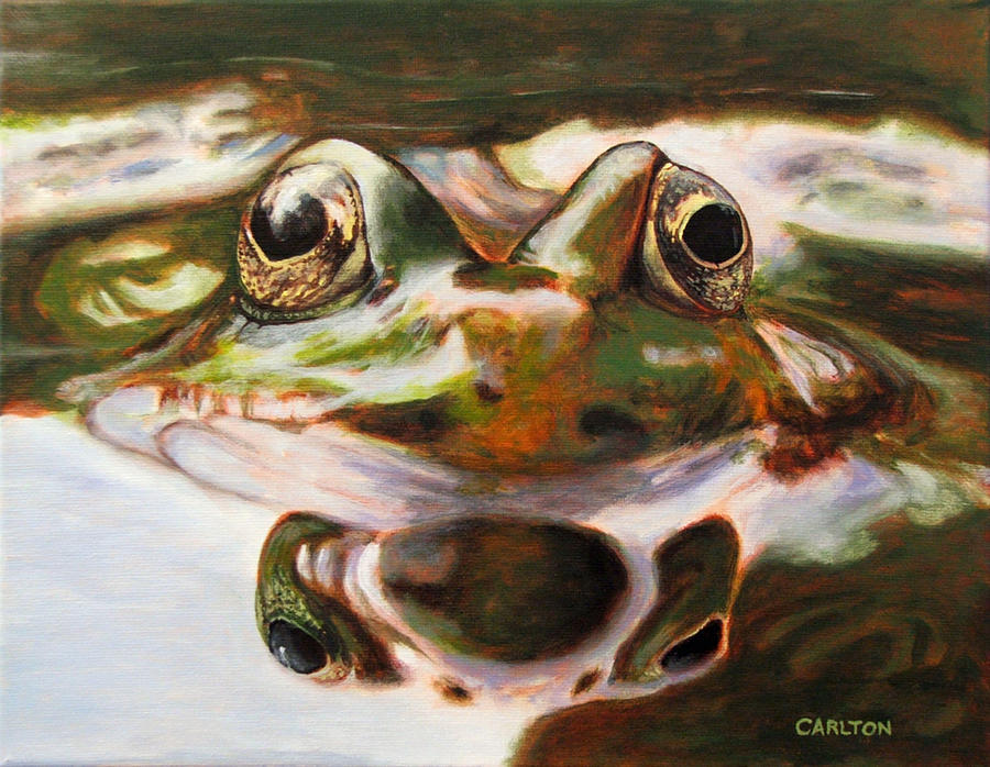900x698 Reflection Toad Painting By Brian Carlton - Toad Painting