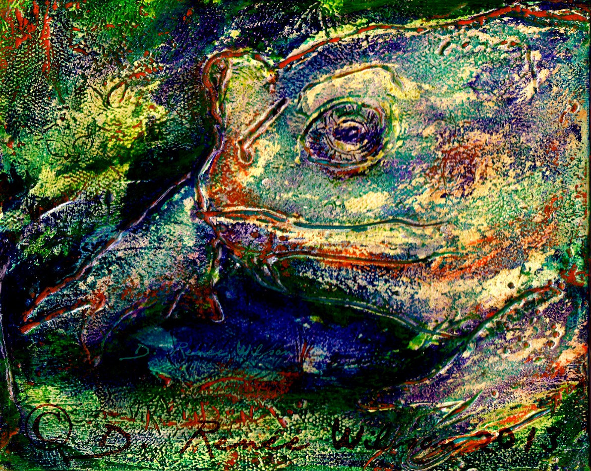 1192x950 Toad Painting Original Art Textured Plaster Painting Fine Art - Toad Painting