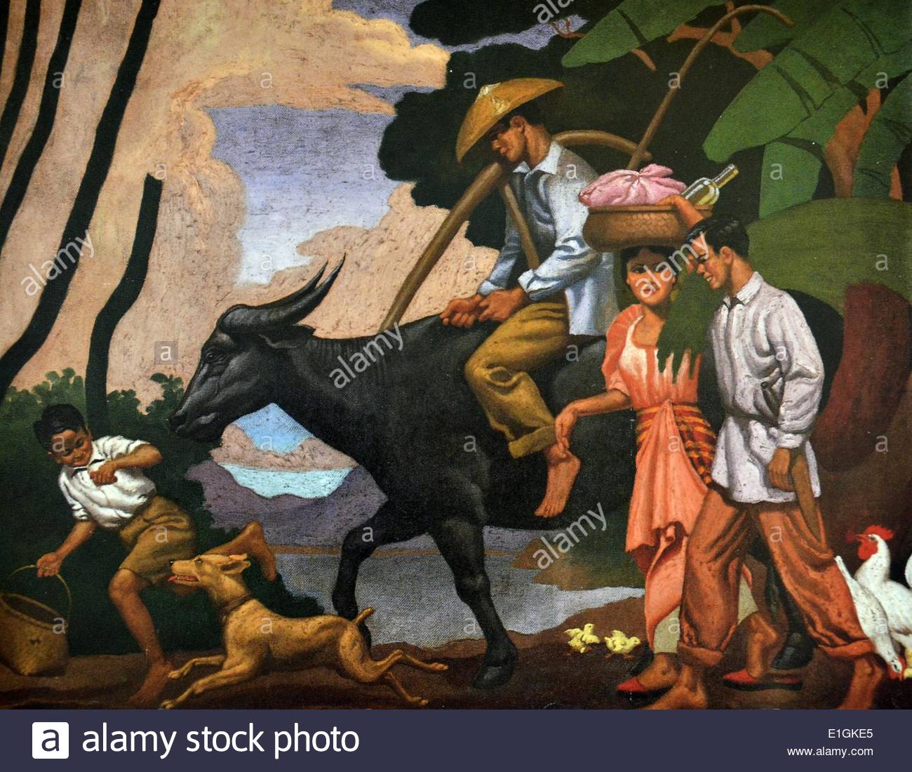 1300x1100 Vicente Alvarez Dizon, After A Day's Toil, 1936. Oil On Canvas - Toil Painting