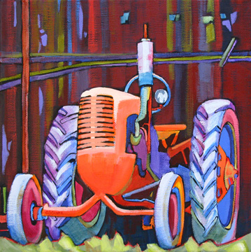 359x360 Day's Toil Contemporary Painting Of A Tractor Carolee S - Toil Painting