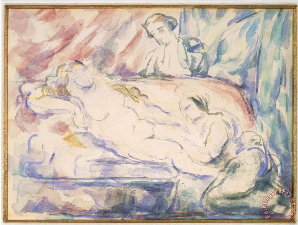 960x726 Paul Cezanne The Courtesan S Toilet C 1880 Painting - Toilet Painting