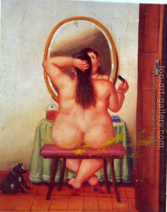 553x700 The Toilet By Fernando Botero Oil Painting Reproduction - Toilet Painting