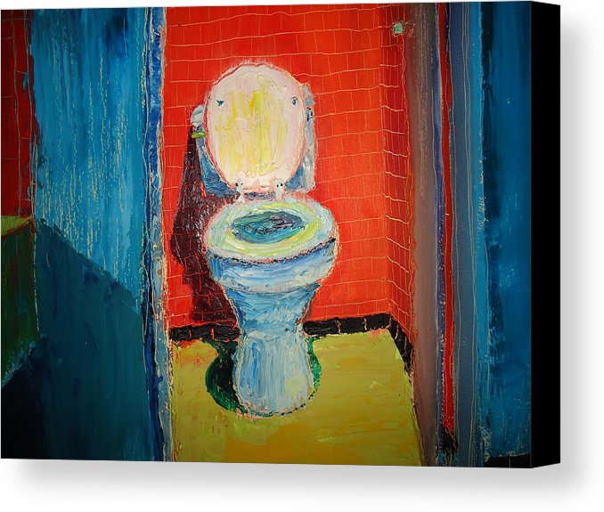 678x575 Toilet Painting Canvas Print Canvas Art By John Geannaris - Toilet Painting