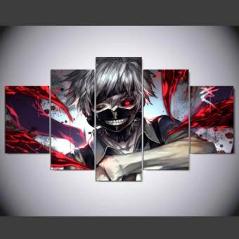 340x340 New Anime Ken Kaneki Tokyo Ghoul Canvas Painting 5 Panel Wall Art - Tokyo Ghoul Painting