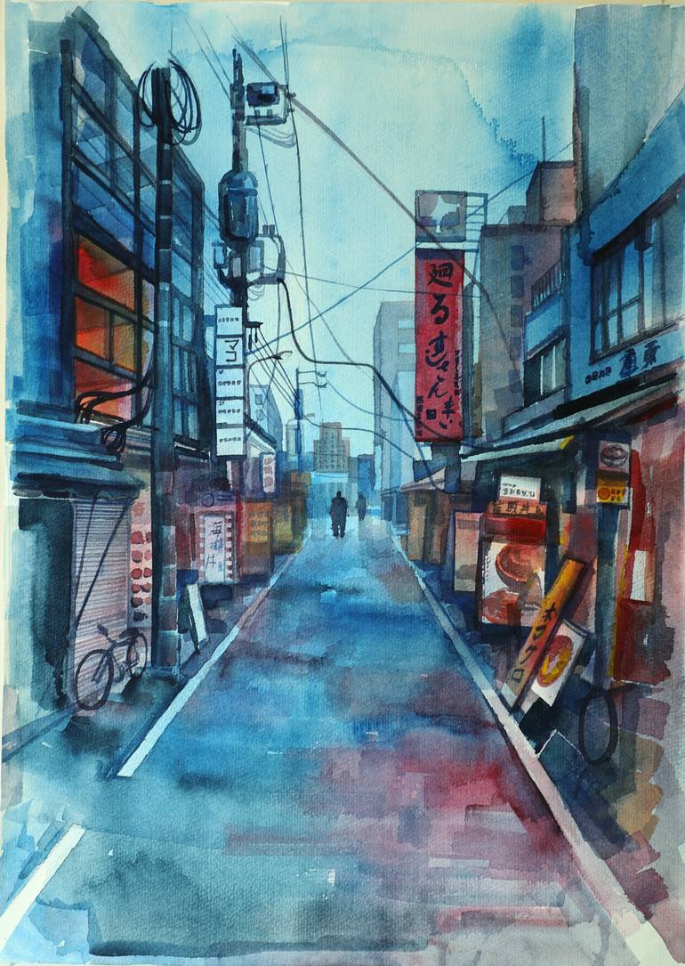 770x1085 Saatchi Art Night In Tokyo Painting By Arthur Tselishchev - Tokyo Painting