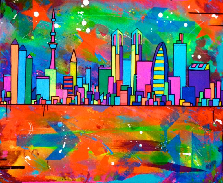 770x632 Saatchi Art Tokyo, Japan. Shinjuku Night Painting By Johnny Meyer - Tokyo Painting