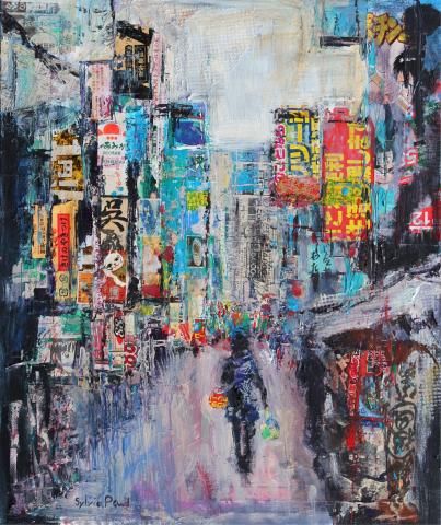 403x480 Tokyo Street Scene Sylvia Paul Paintings That I Love - Tokyo Painting