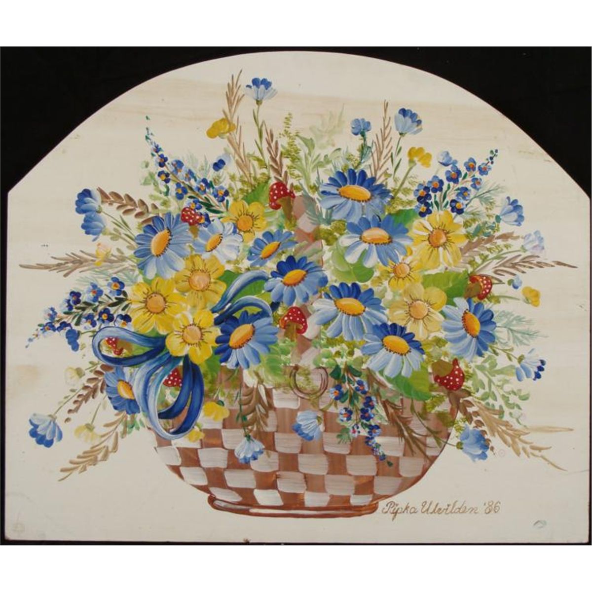 1200x1200 Pipka Ulvilden Original Tole Painting On Board Flowers - Tole Painting