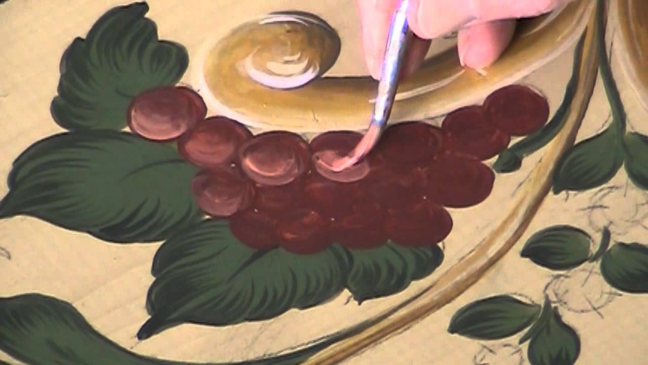 1280x720 Stylized Grapes, Decorative Painting - Tole Painting