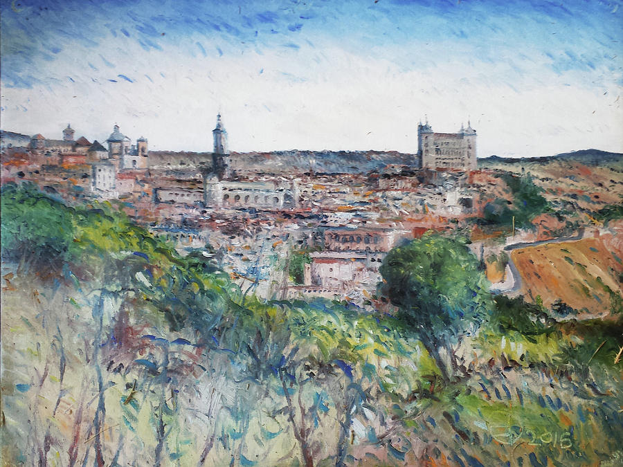 900x675 Toledo Spain 2016 Painting By Enver Larney - Toledo Painting