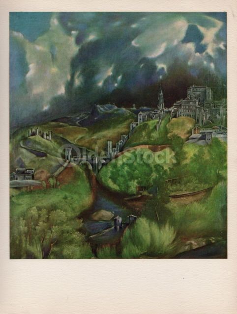 482x640 View Of Toledo Painting By Artist El Greco Vintage Art Print Ebay - Toledo Painting