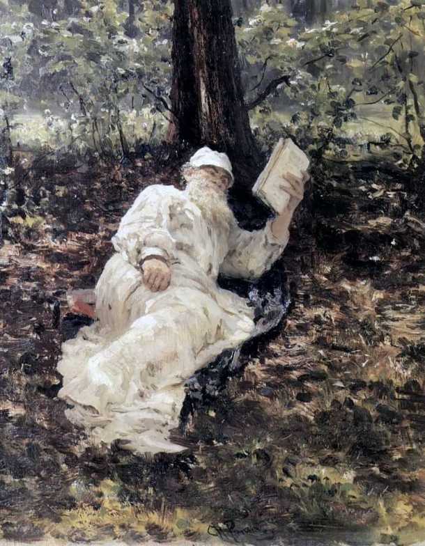 610x784 Leo Tolstoy In The Forest Painting Ilia Efimovich Repin Oil - Tolstoy Painting