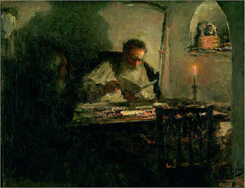 500x384 Nikolai Ge Iconography. The Artist's Image In Self Portraits - Tolstoy Painting