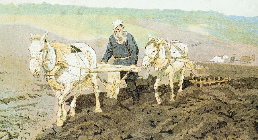 900x488 The Writer Lev Nikolaevich Tolstoy Painting By Ilya Efimovich Repin - Tolstoy Painting