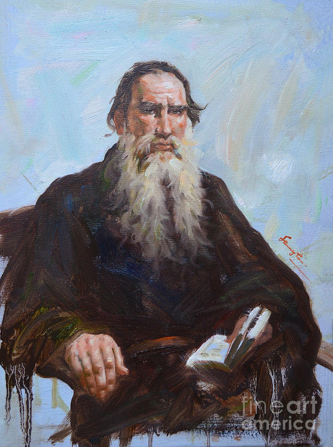 671x900 Original Oil Painting - Tolstoy Painting