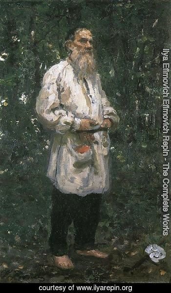 350x600 Ilya Efimovich Efimovich Repin - Tolstoy Painting