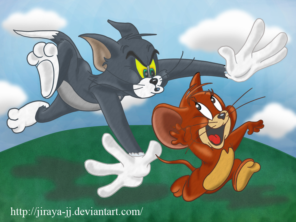 1024x768 Tom And Jerry By Jiraya Jj - Tom And Jerry Painting