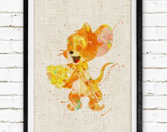 340x270 Tom Jerry Watercolor Etsy - Tom And Jerry Painting