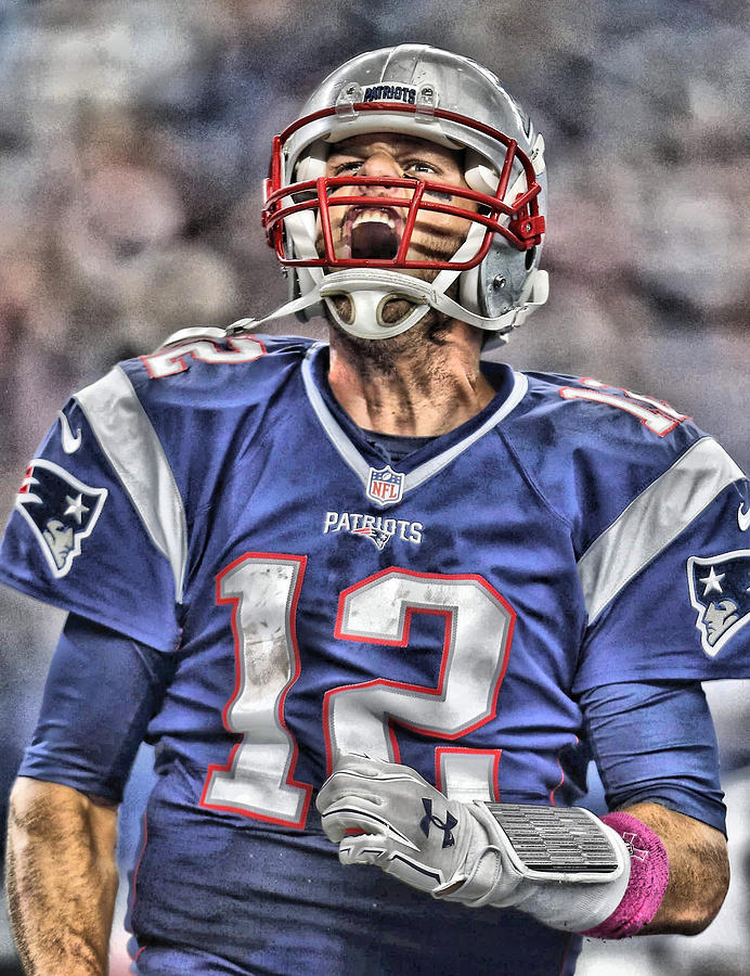 692x900 Tom Brady Art 5 Painting By Joe Hamilton - Tom Brady Painting