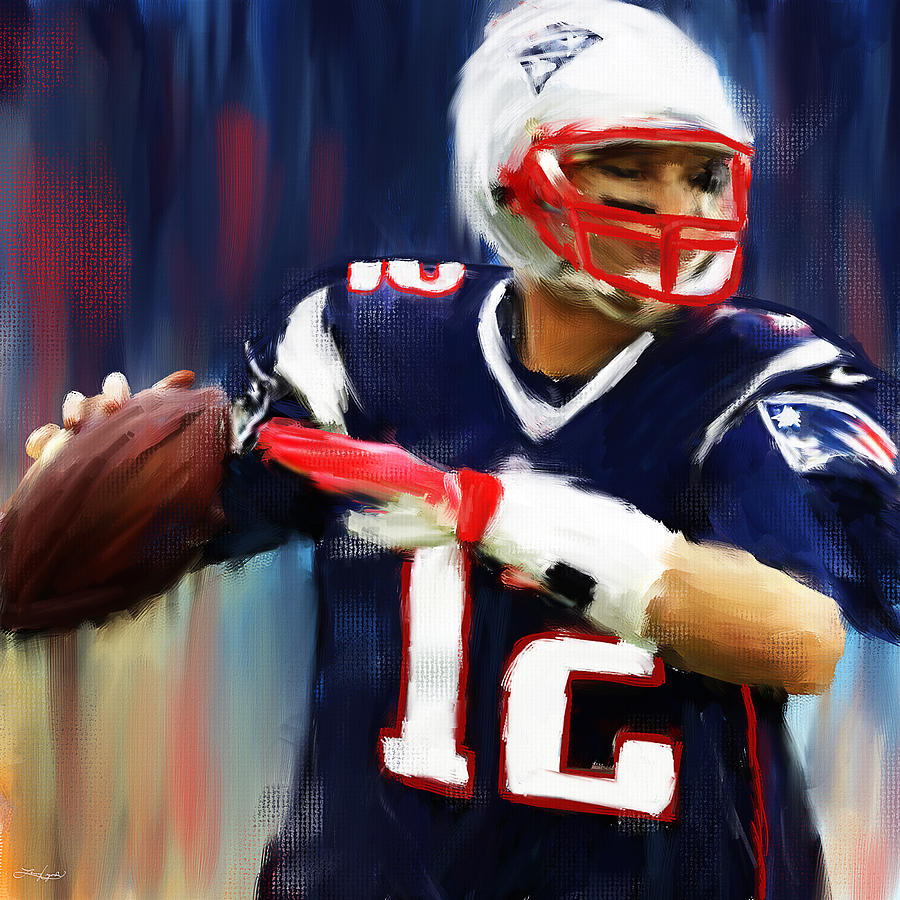 900x900 Tom Brady Painting By Lourry Legarde - Tom Brady Painting