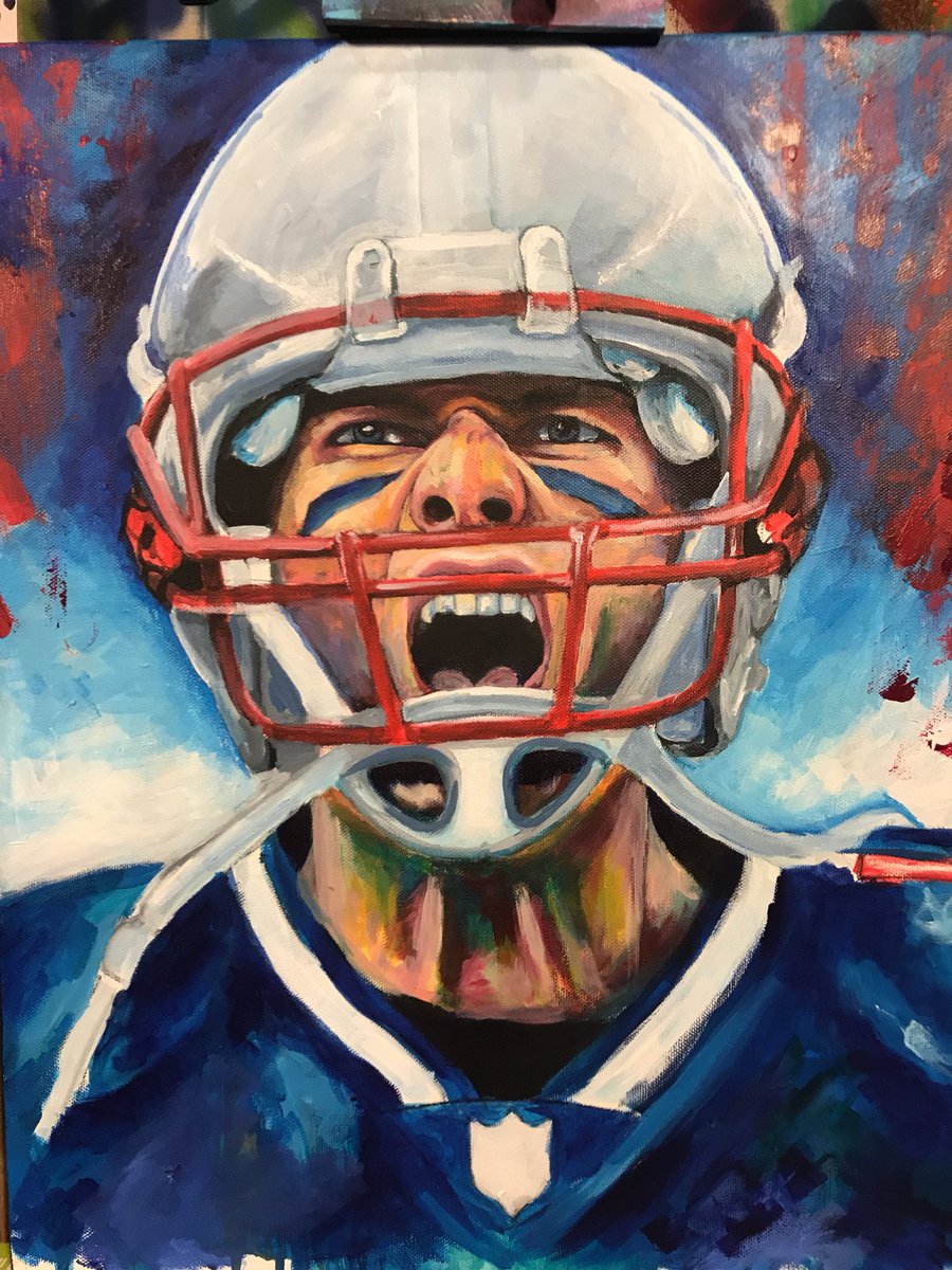 900x1200 Michael Petty Artist On Twitter Working On This @patriots Tom - Tom Brady Painting