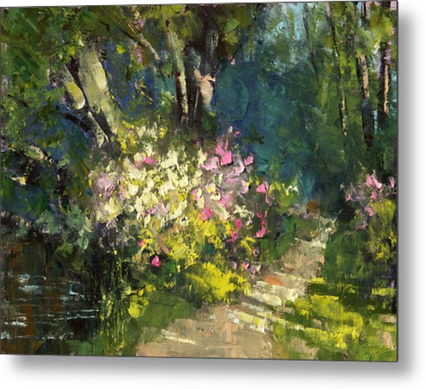 600x549 Wild Roses On The River Trail Painting By Tom Nelson - Tom Nelson Painting