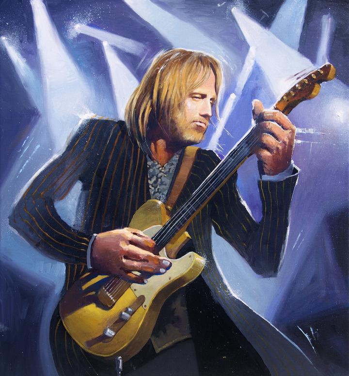 720x776 Tom Petty Justin Bua Rock Art Acrylic Painting - Tom Petty Painting