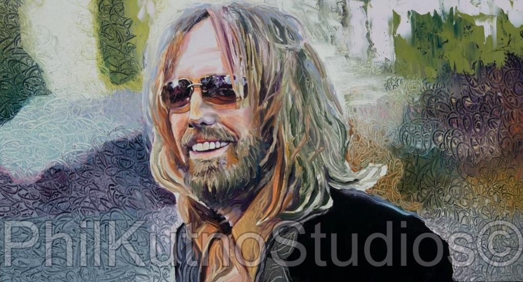 1022x551 Tom Petty Oil Painting Phil Kutno Studios - Tom Petty Painting