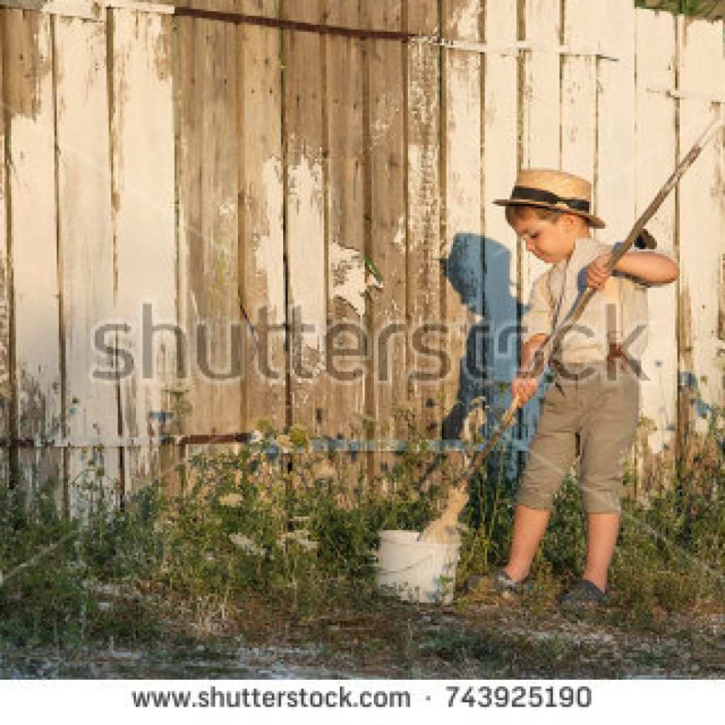 1024x1024 Tom Sawyer Painting Fence Awesome Fence Stock Royalty Free - Tom Sawyer Painting