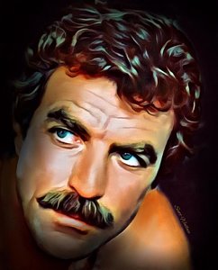 242x300 Tom Selleck Art Fine Art America - Tom Selleck Painting