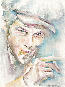 223x300 Tom Waits Painting By Marina Sotiriou - Tom Waits Painting