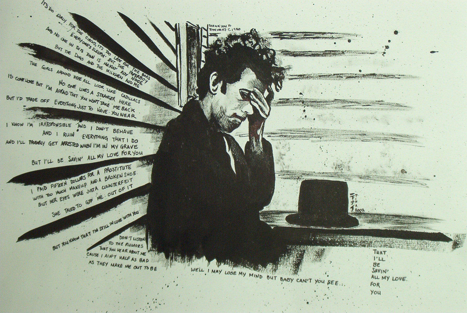 1792x1200 Tom Waits By Perplexity66 - Tom Waits Painting