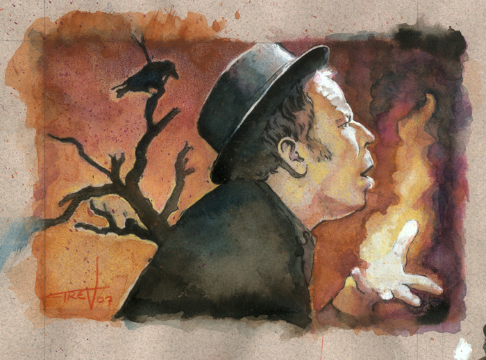 700x518 Tom Waits Christmas Card By Trevorgrove - Tom Waits Painting