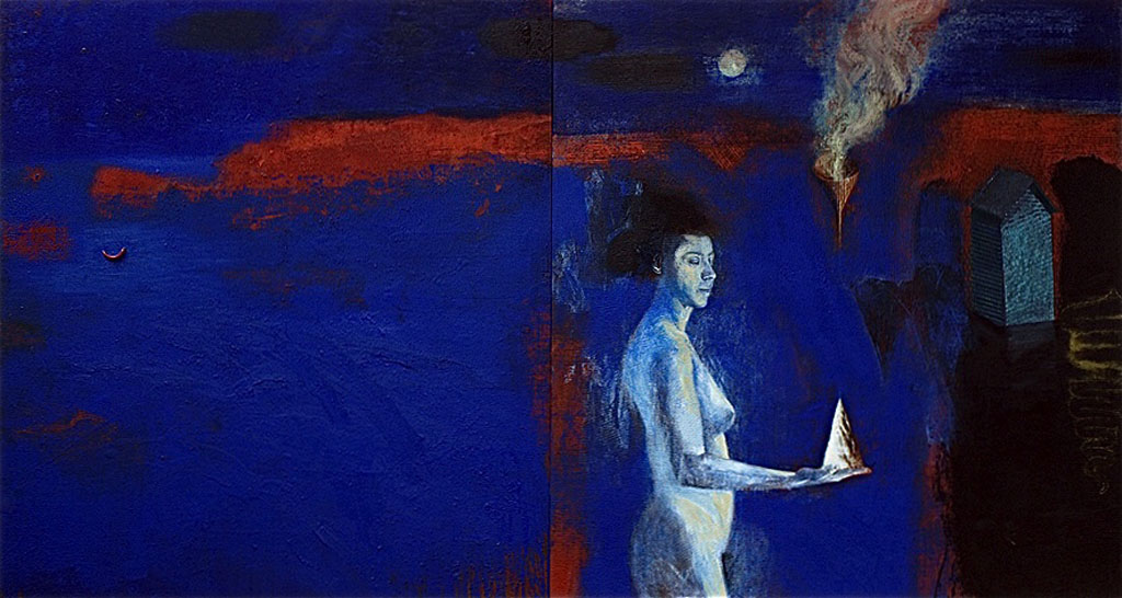 1024x546 Parable' 1993, Oil On Panel. Sold Gable Contemporary - Tom Wood Painting