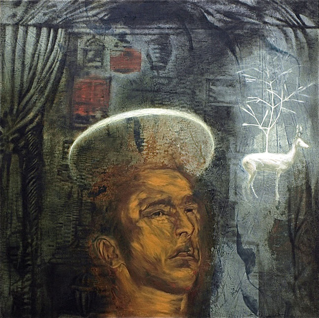 1024x1021 St Jerome Considers The Fate Of Animals'. 183cm X 183cm. Oil - Tom Wood Painting