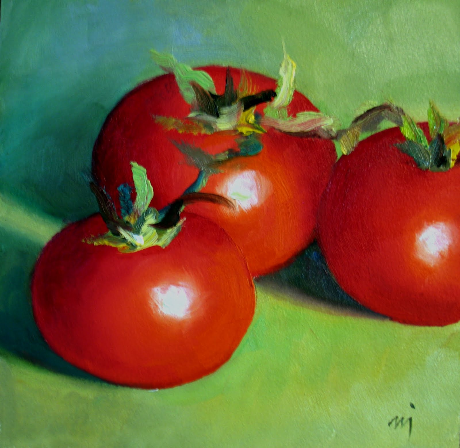 1600x1558 Nel's Everyday Painting Little Tomato Painting - Tomato Painting